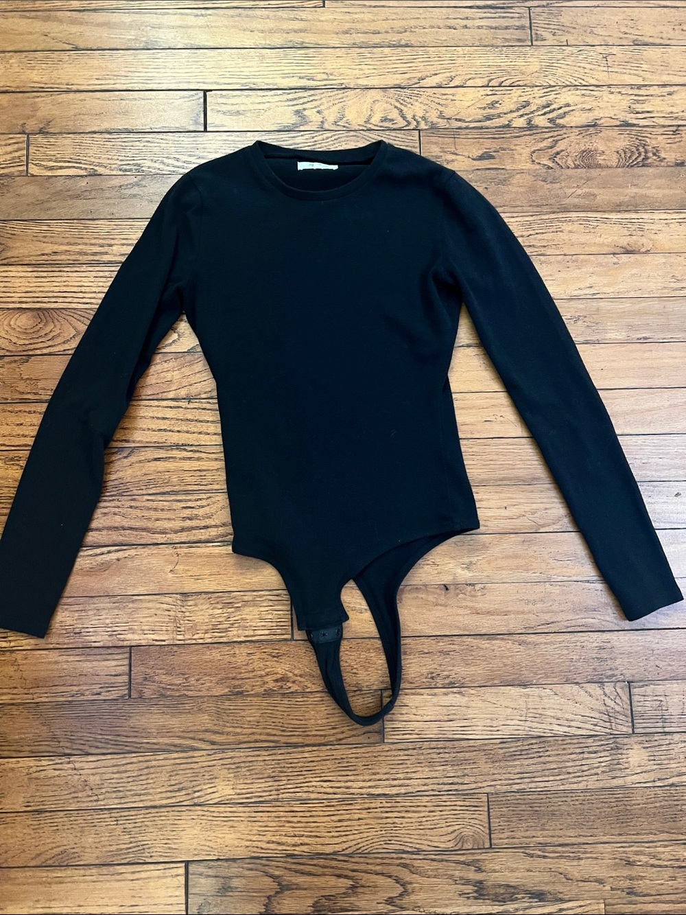 Madewell Black Long-Sleeve Crewneck Bodysuit